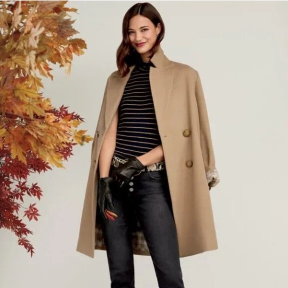 CAbi Heritage Camel Wool-Blend Coat | Classic Double-Breasted |  Size Large NWOT